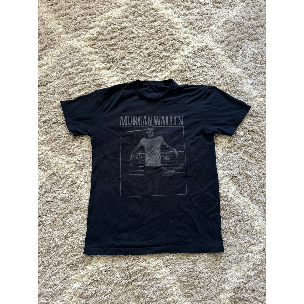 Morgan Wallen Graphic T-Shirt Black Country Music Fan Merch Short Sleeve Tee‎